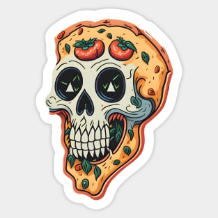 Sliced Pizza Skull Sticker